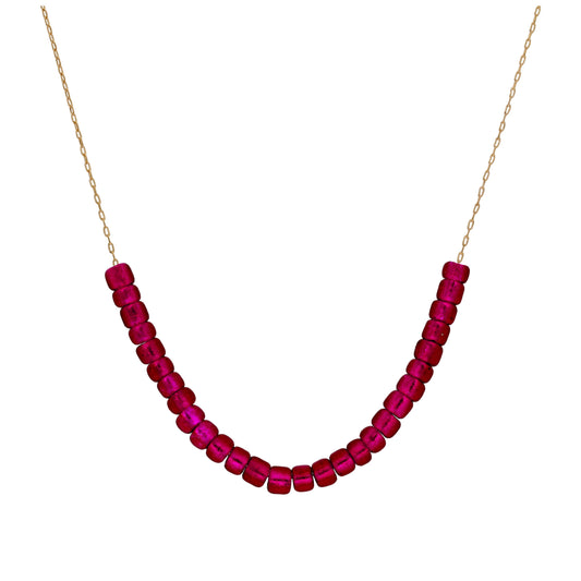 9 Karat Gold Juli Geburtsstein Rubin CZ Halskette