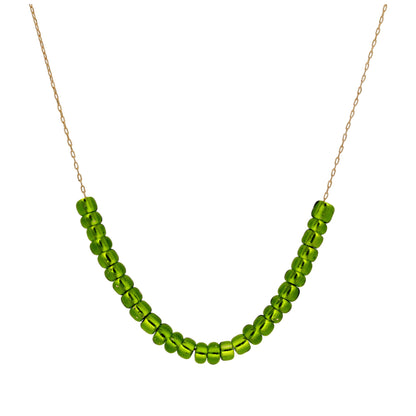 9 Karat Gold August Geburtsstein Peridot CZ Halskette