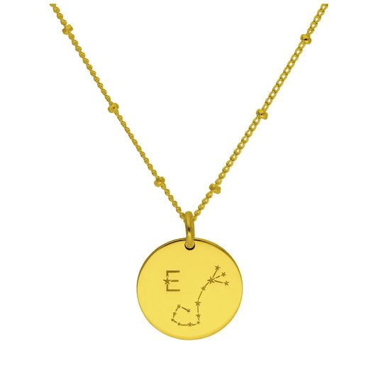 Maßgefertigt Vergoldet Sterlingsilber Skorpion Sternzeichen & Initialen Halskette 30,5 - 61cm