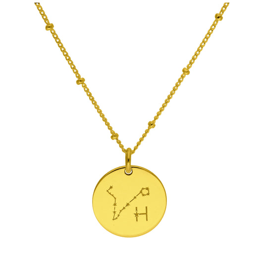 Maßgefertigt Vergoldet Sterlingsilber Fische Sternzeichen & Initialen Halskette 30,5 - 61cm