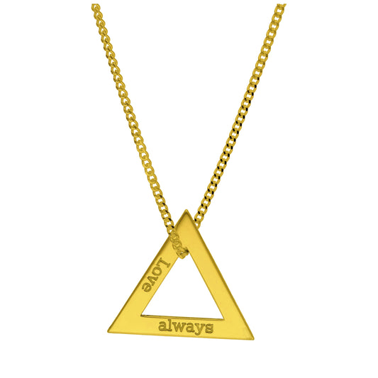 Maßgefertigt Vergoldet Sterlingsilber Dreieck Name Halskette 16 - 61cm