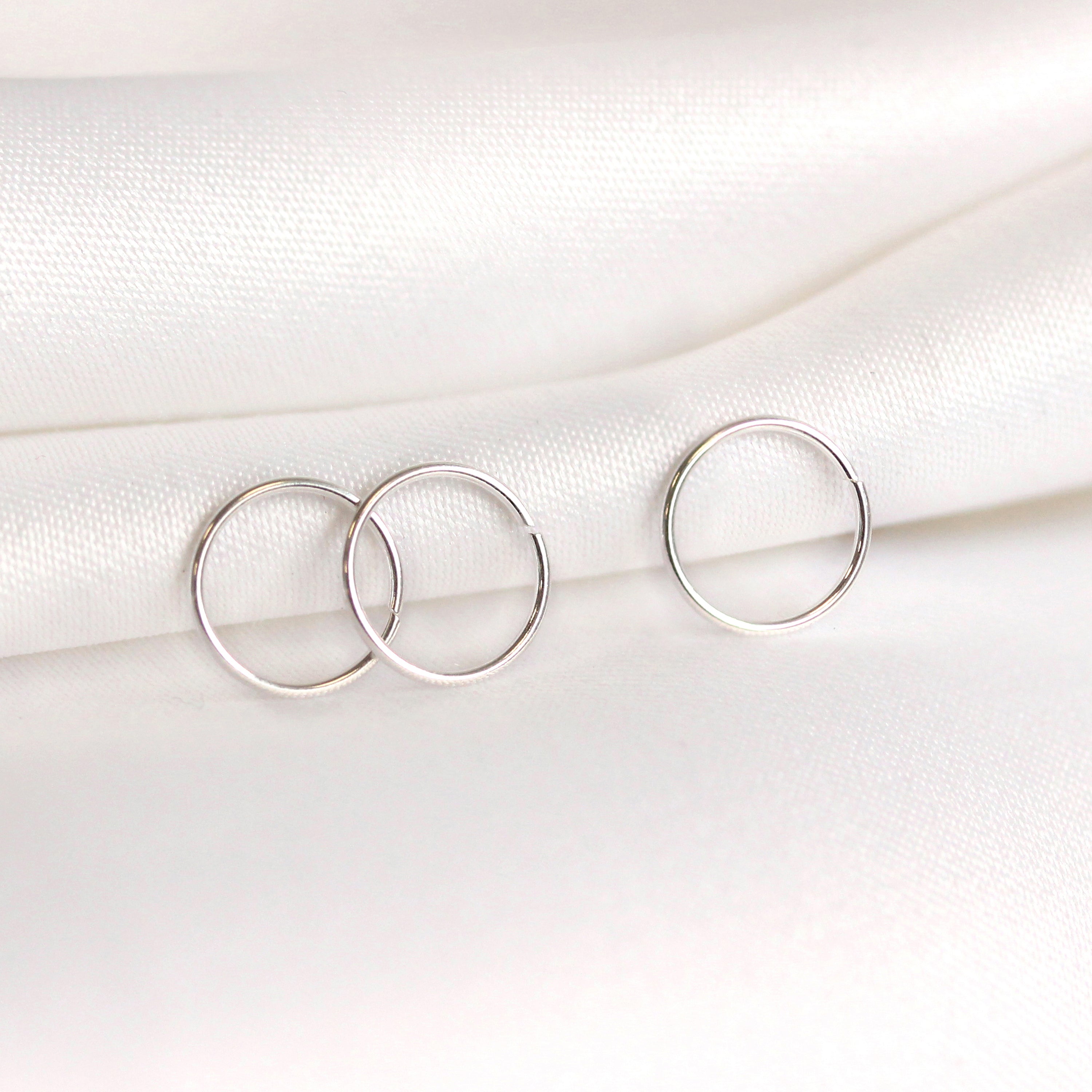 Sterlingsilber 8 mm 24Ga Nasenring 3er Pack