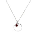 Sterlingsilber CZ Birthstone & Round Engravable Tag Halskette 14 - 22 Zoll
