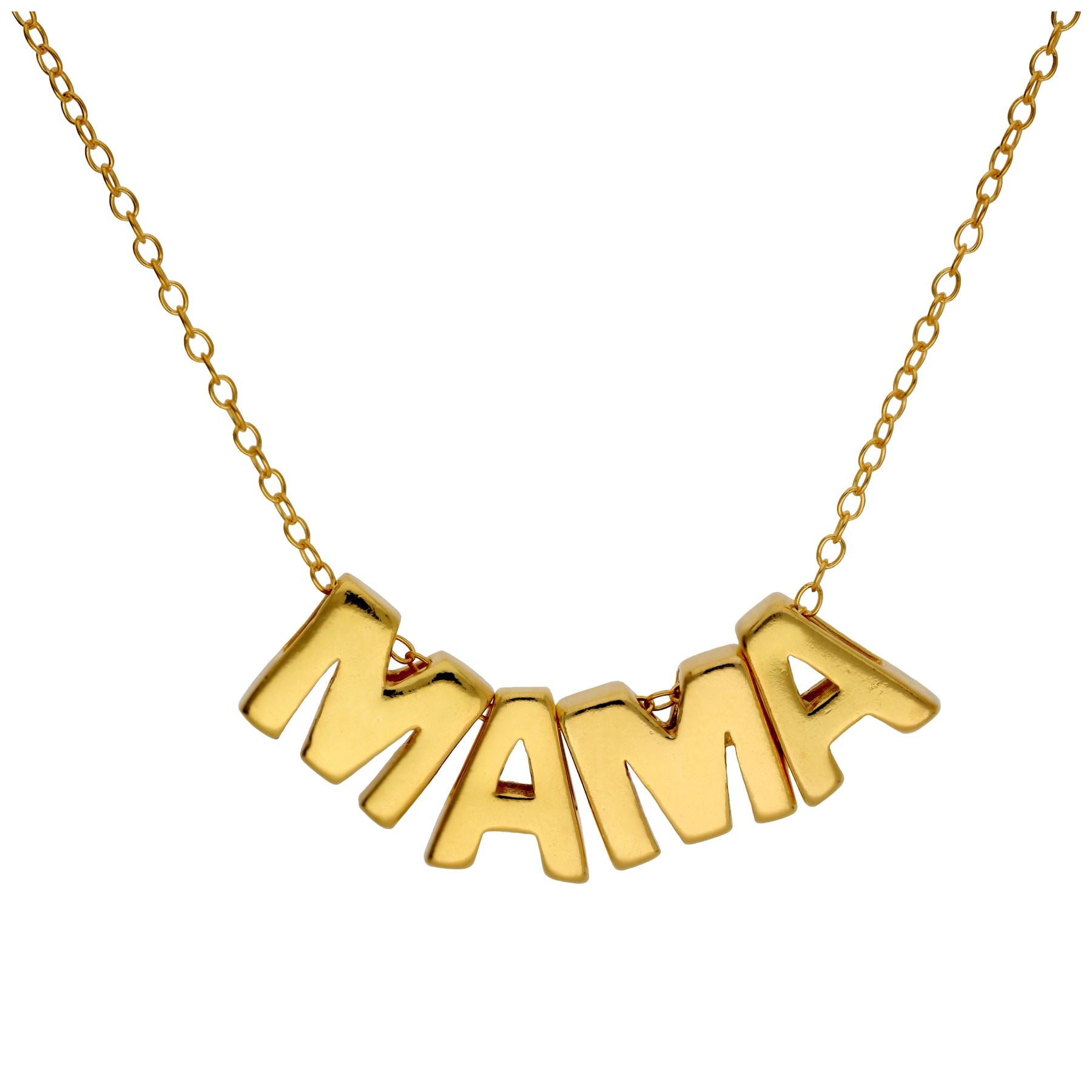 Vergoldete Sterlingsilber Mama-Fädelkette 18 Zoll