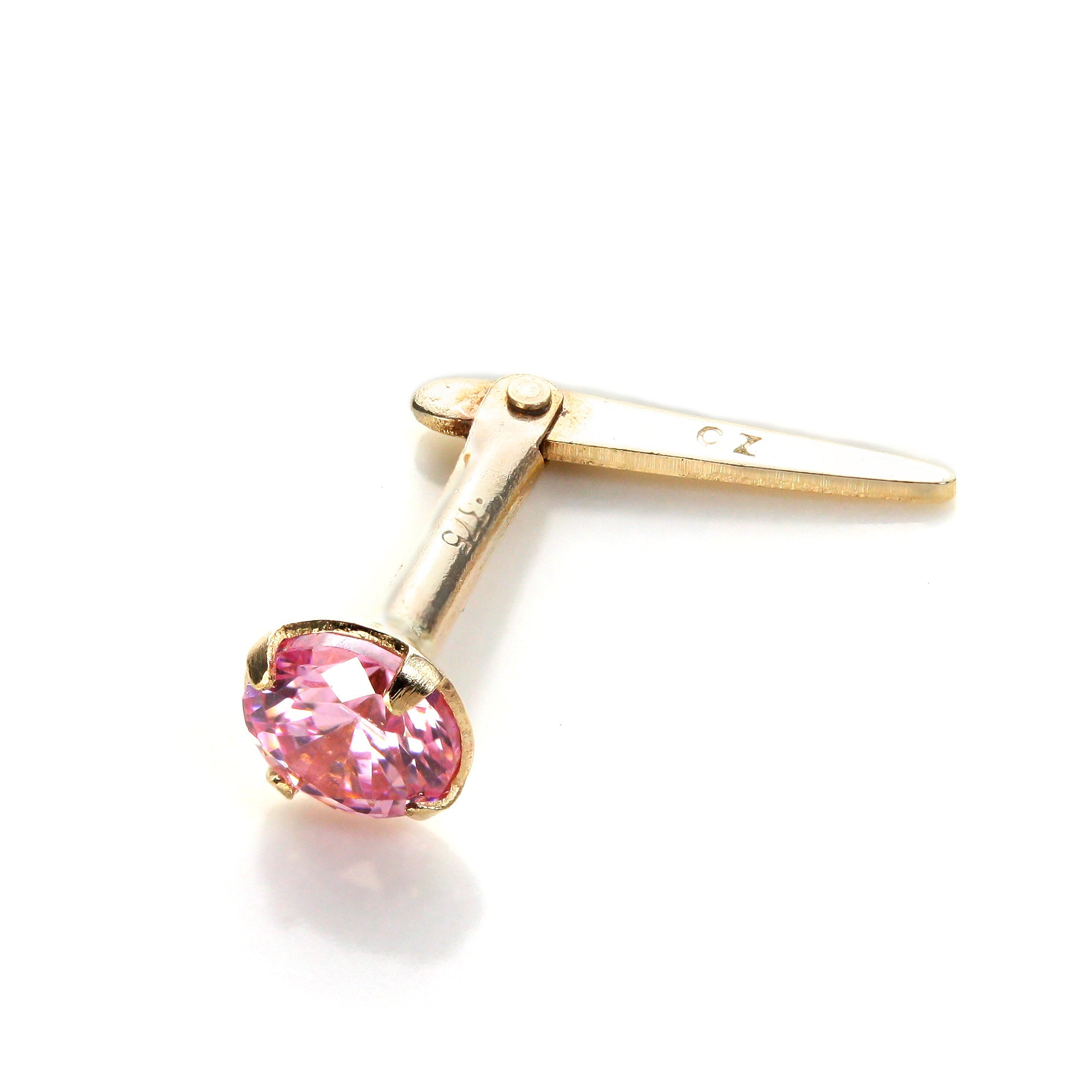 Andralok 9 Karat Gelbgold CZ 3 mm runder Nasenstecker