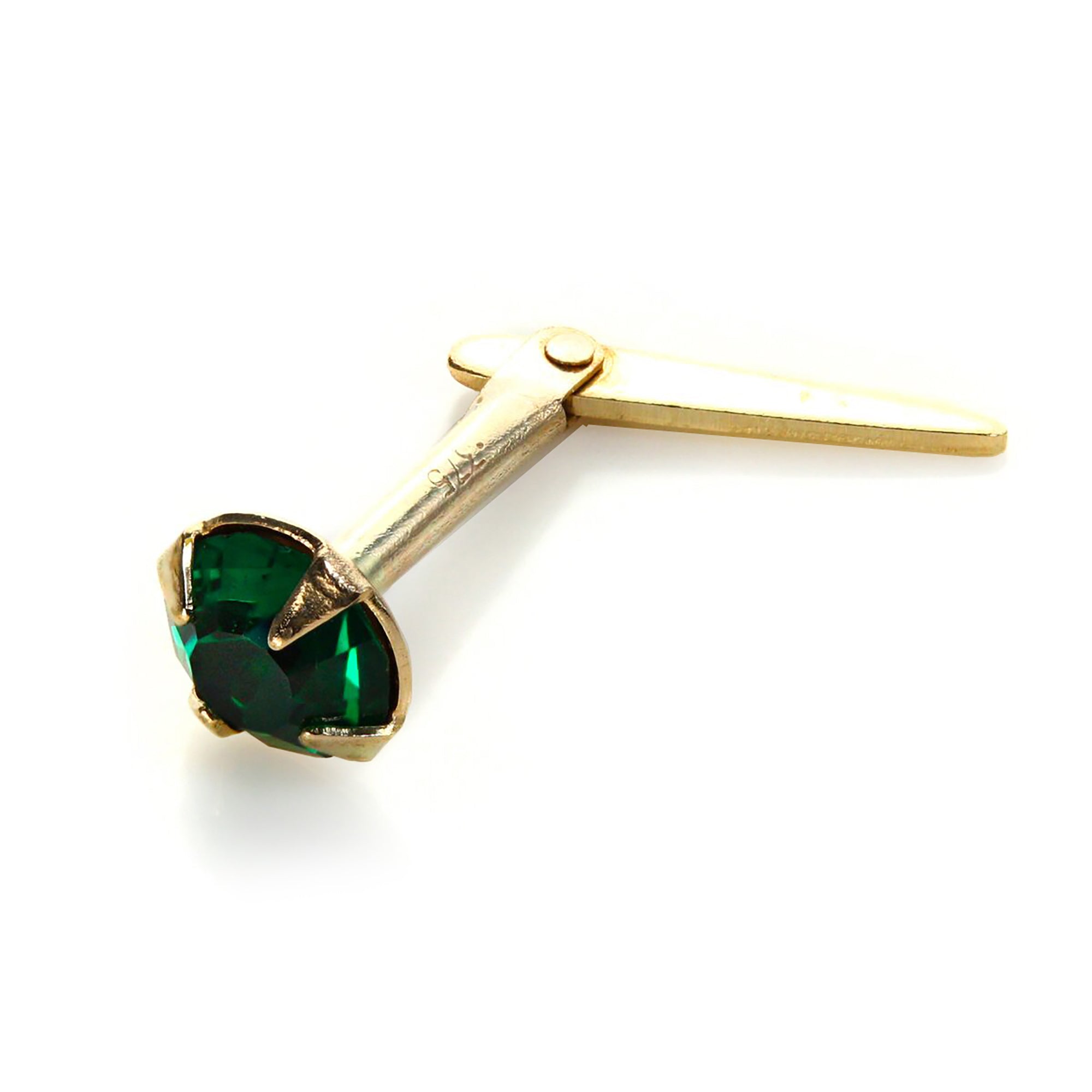 Andralok 9 Karat Gelbgold Kristall 3,5 mm Nasenstecker