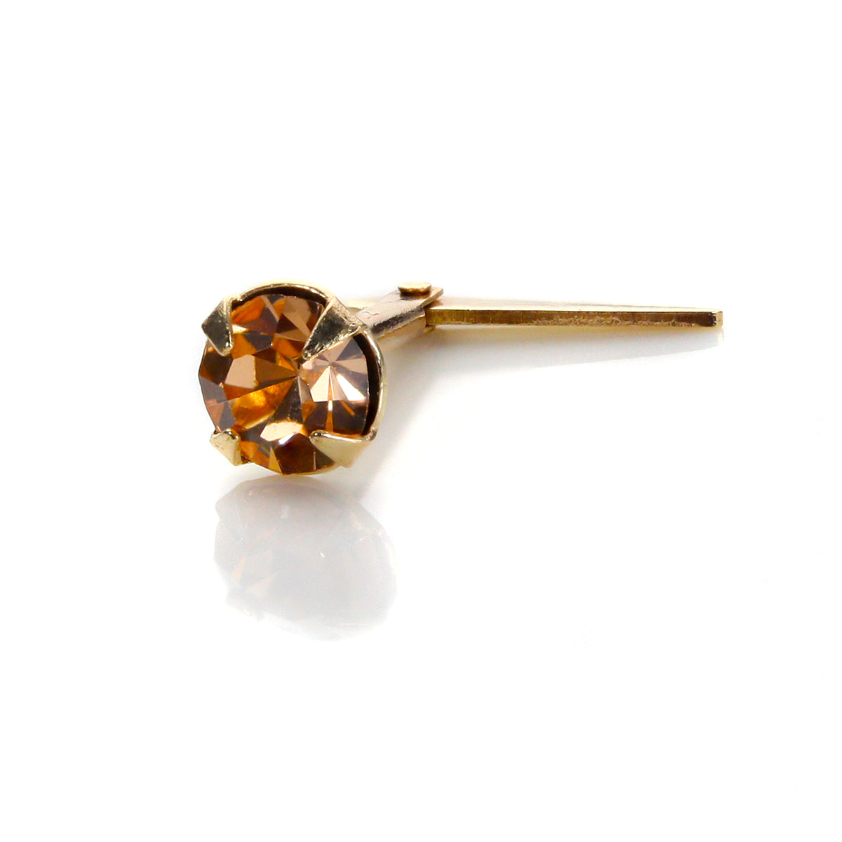 Andralok 9 Karat Gelbgold Kristall 3,5 mm Nasenstecker