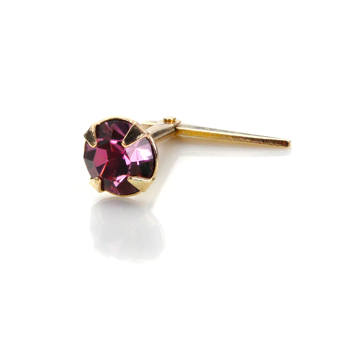 Andralok 9 Karat Gelbgold Kristall 3,5 mm Nasenstecker