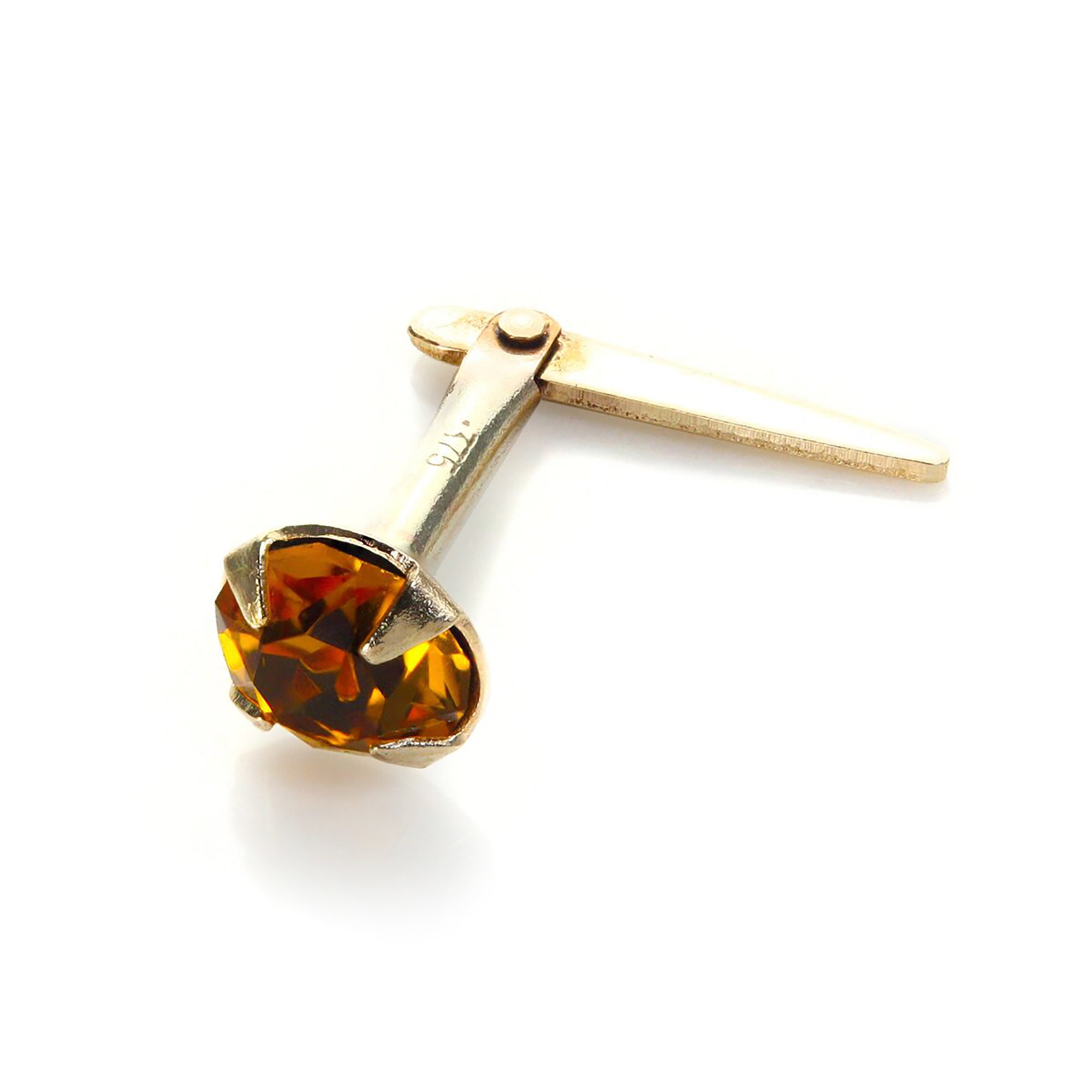 Andralok 9 Karat Gelbgold Kristall 3,5 mm Nasenstecker