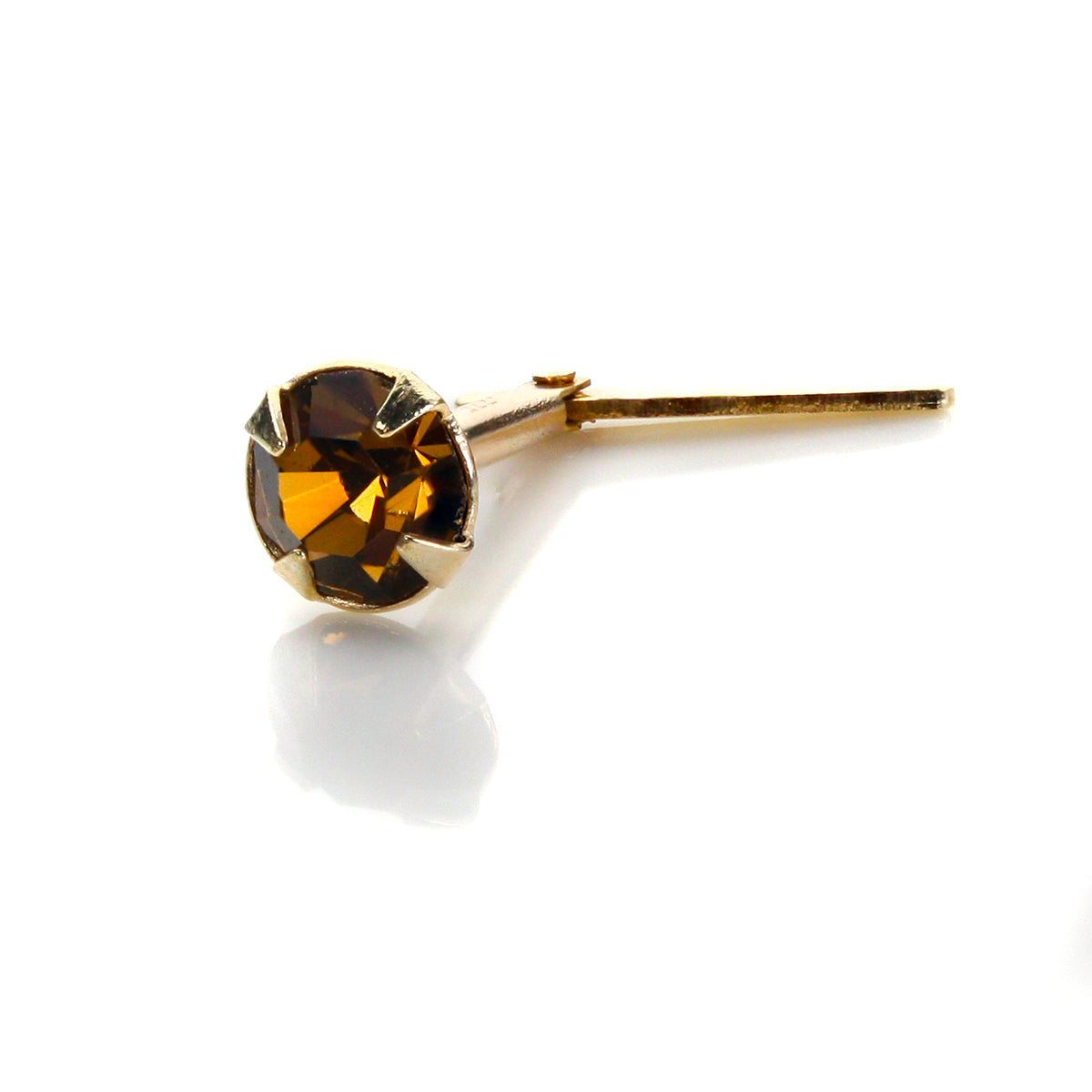 Andralok 9 Karat Gelbgold Kristall 3,5 mm Nasenstecker