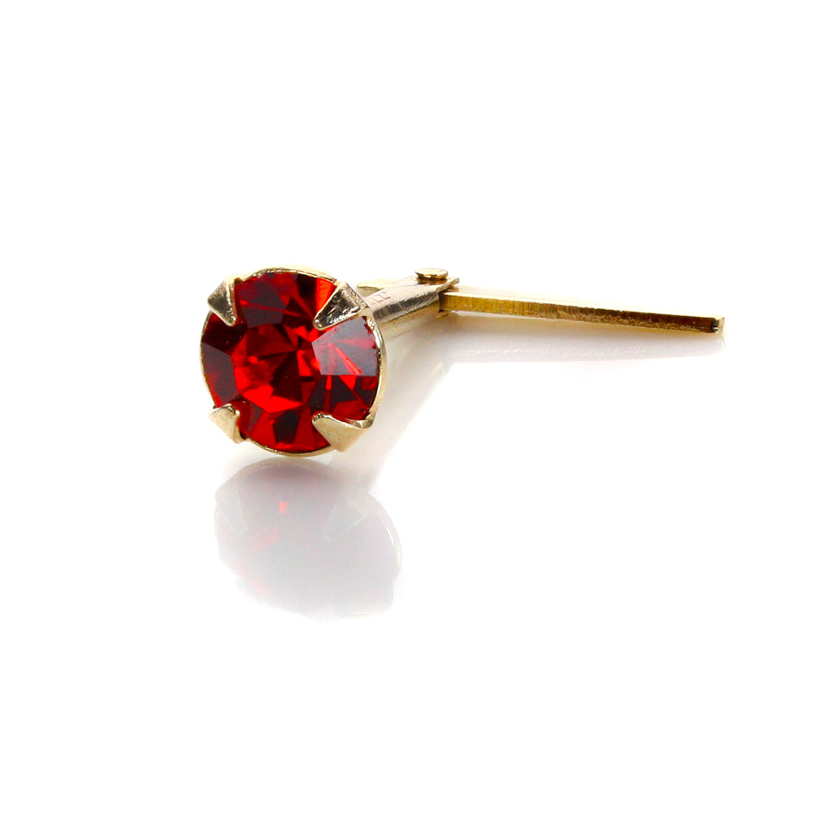 Andralok 9 Karat Gelbgold Kristall 3,5 mm Nasenstecker