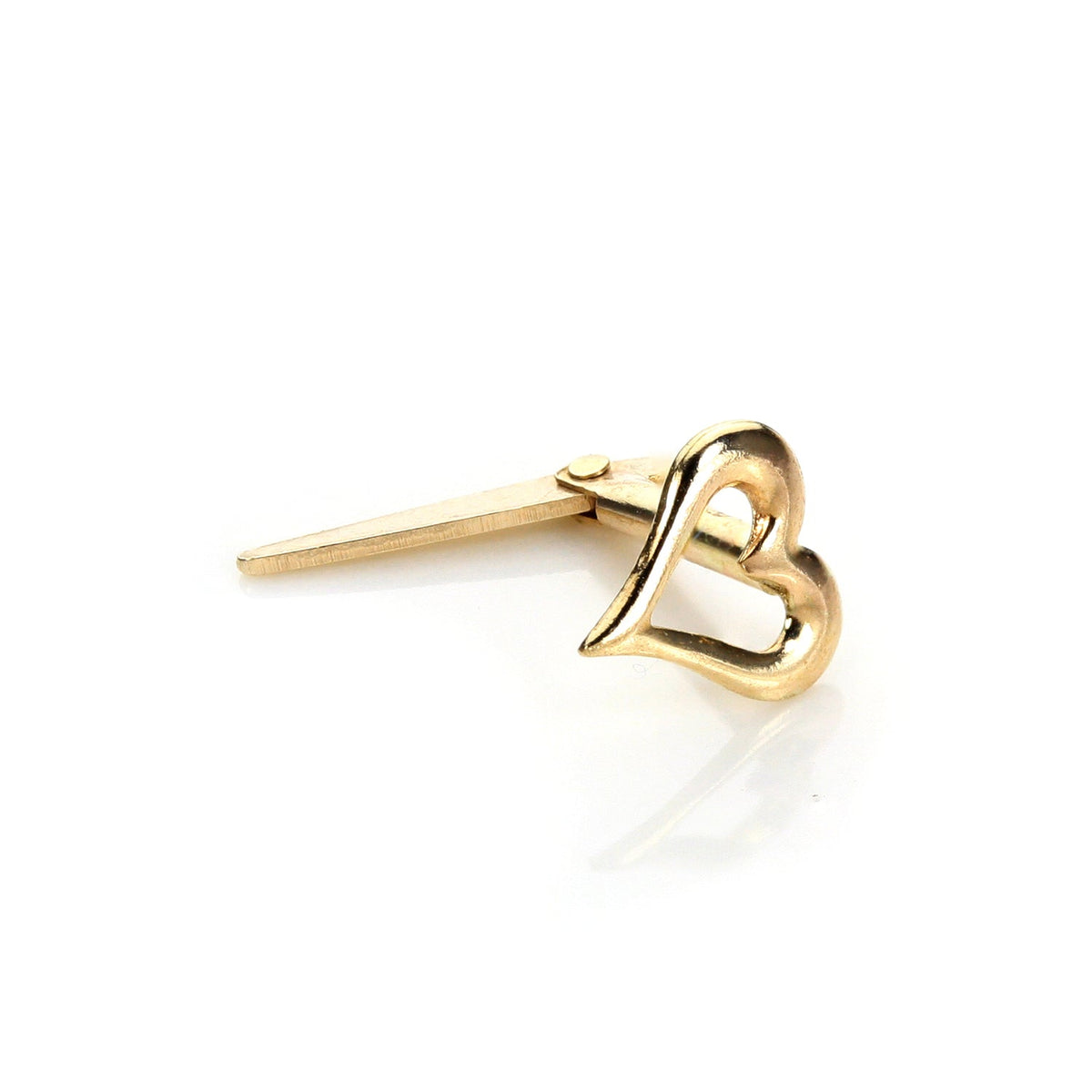 Andralok 9 Karat Gelbgold Durchbrochen Herz Nasenstecker