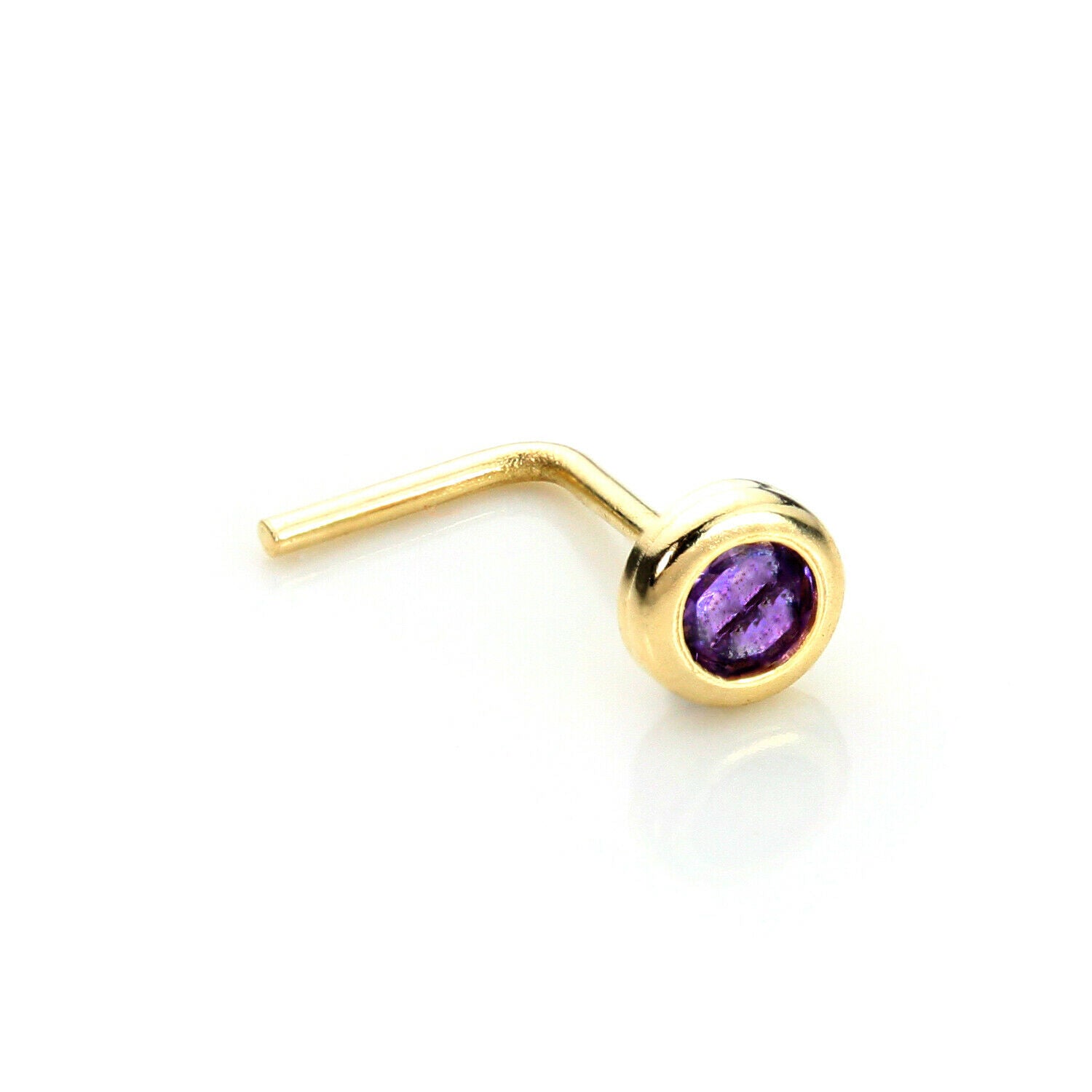 9 Karat Gelbgold Kristall 2.75 mm Runder Nasenstecker