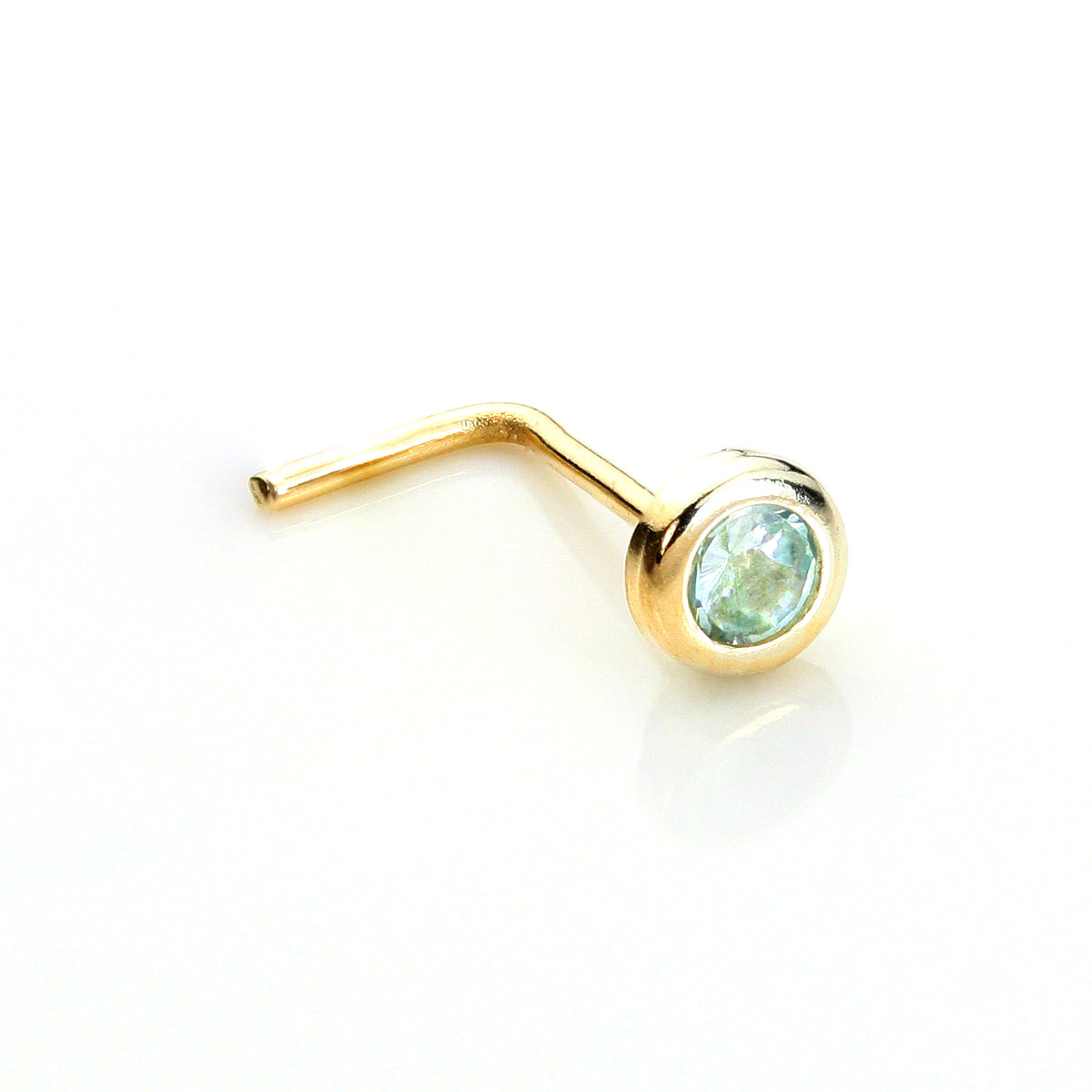 9 Karat Gelbgold Kristall 2.75 mm Runder Nasenstecker