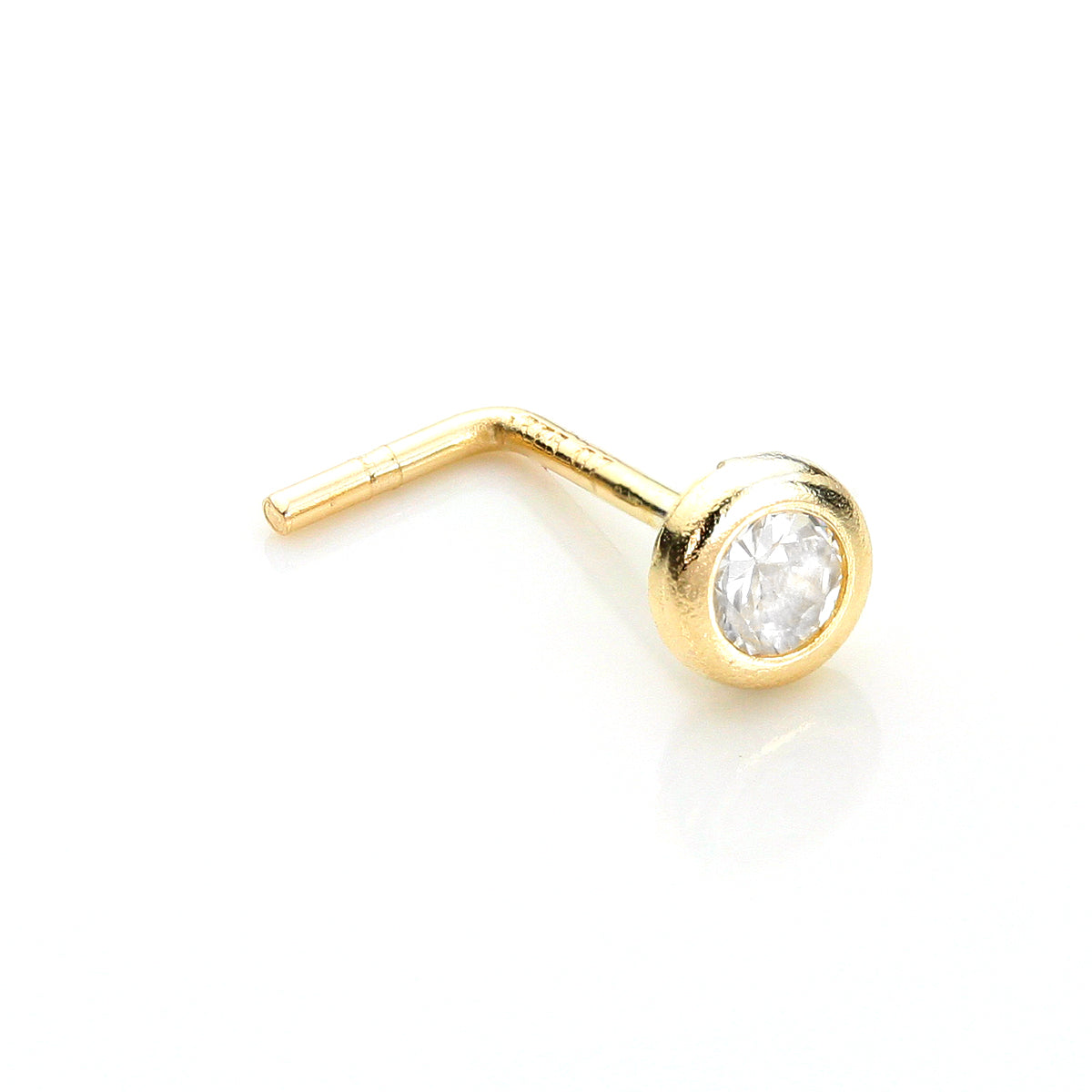 9 Karat Gelbgold Kristall 2.75 mm Runder Nasenstecker