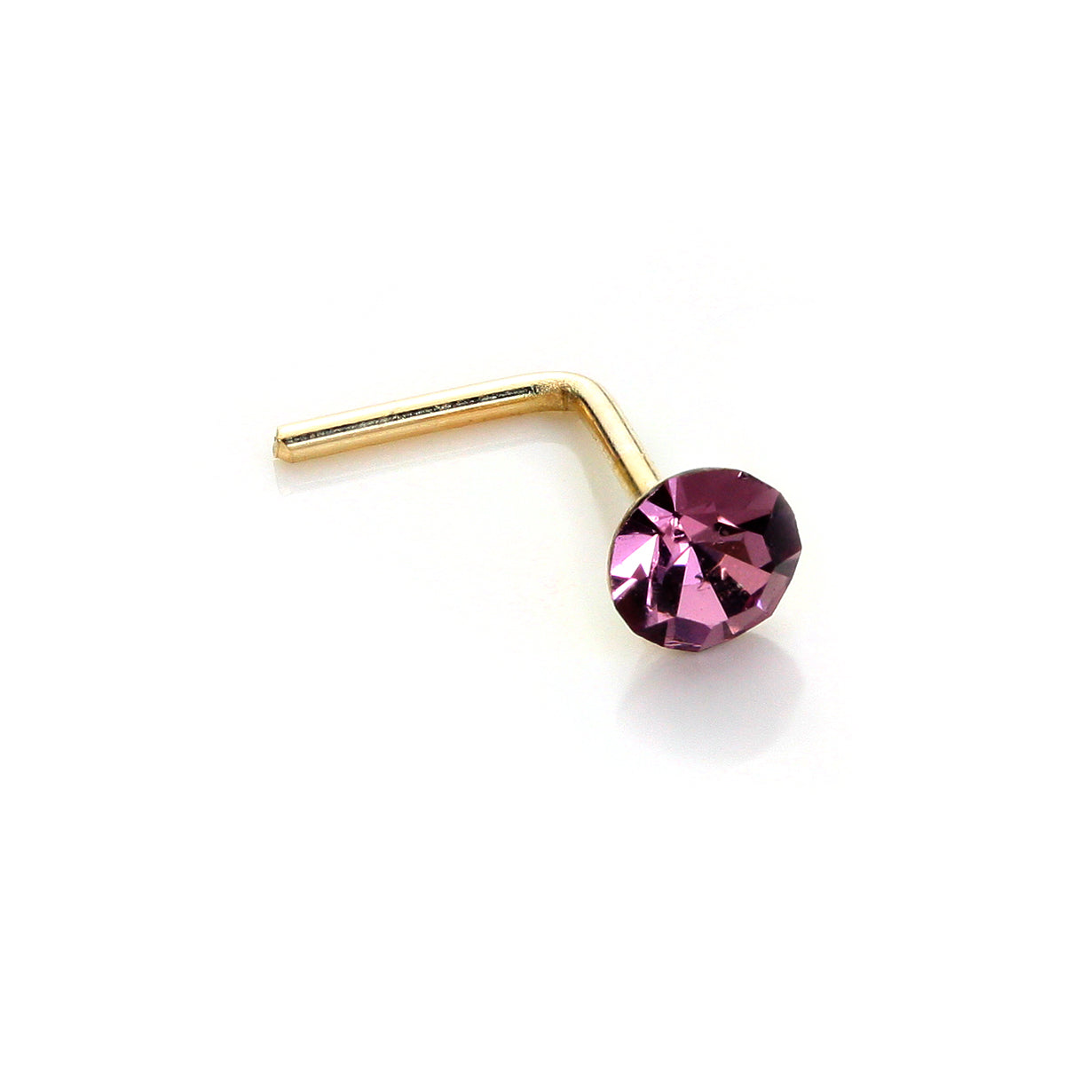 9 Karat Gelbgold Kristall 2,8 mm runder Nasenstecker