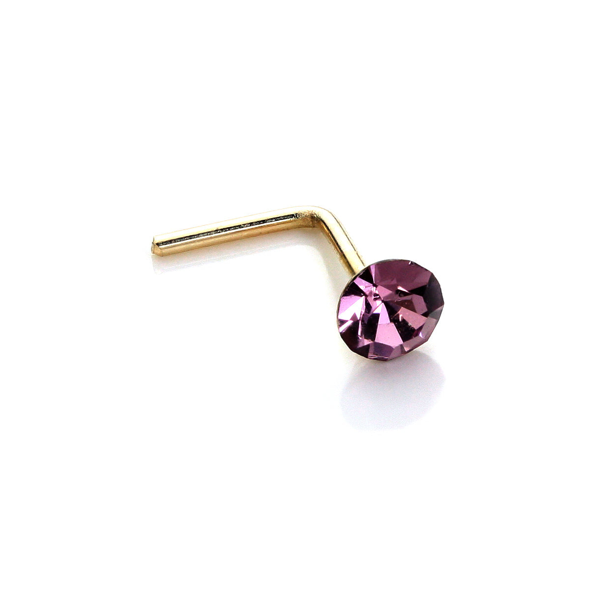 9 Karat Gelbgold Kristall 2,8 mm runder Nasenstecker