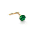 Runder Nasenstecker aus 9 Karat Gelbgold mit Kristall (2,8 mm)