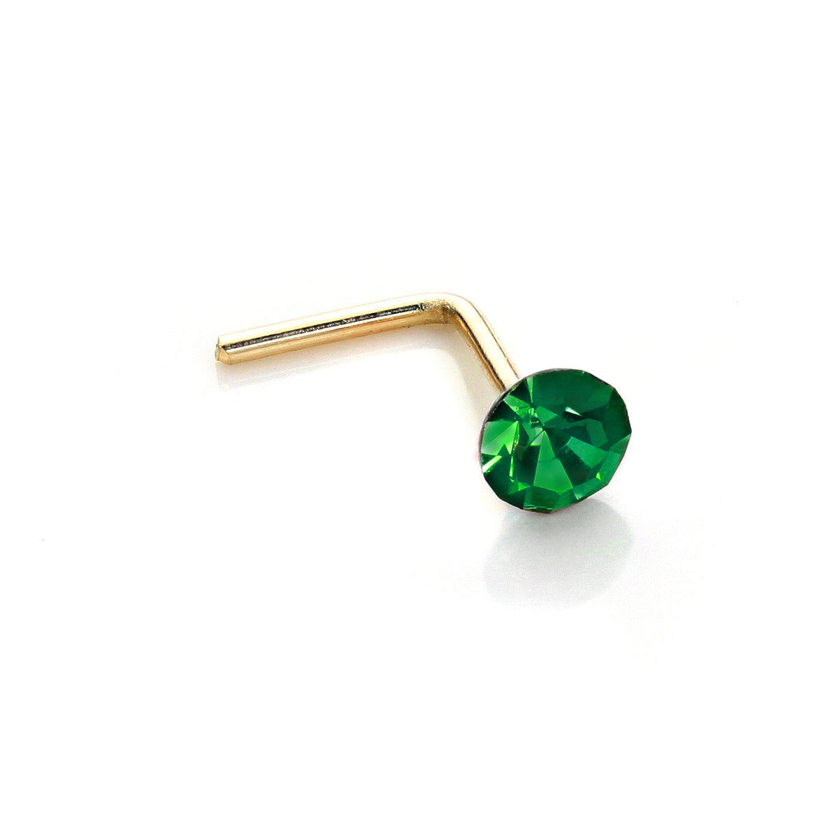 9 Karat Gelbgold Kristall 2,8 mm runder Nasenstecker