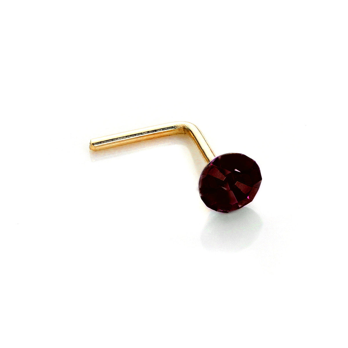 9 Karat Gelbgold Kristall 2,8 mm runder Nasenstecker