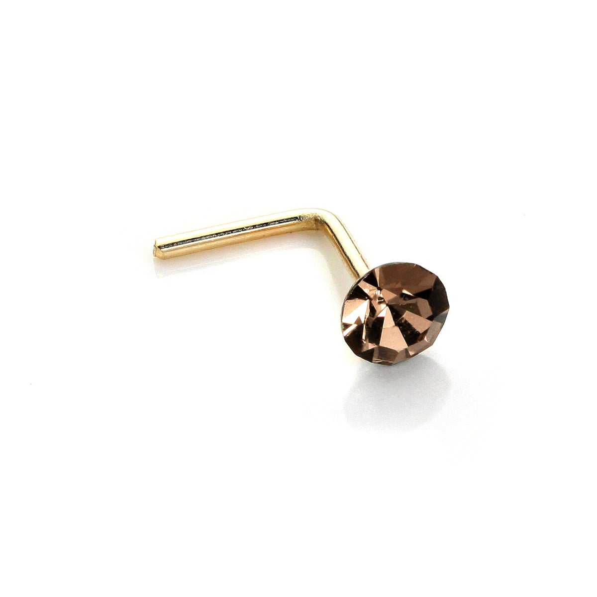 9 Karat Gelbgold Kristall 2,8 mm runder Nasenstecker
