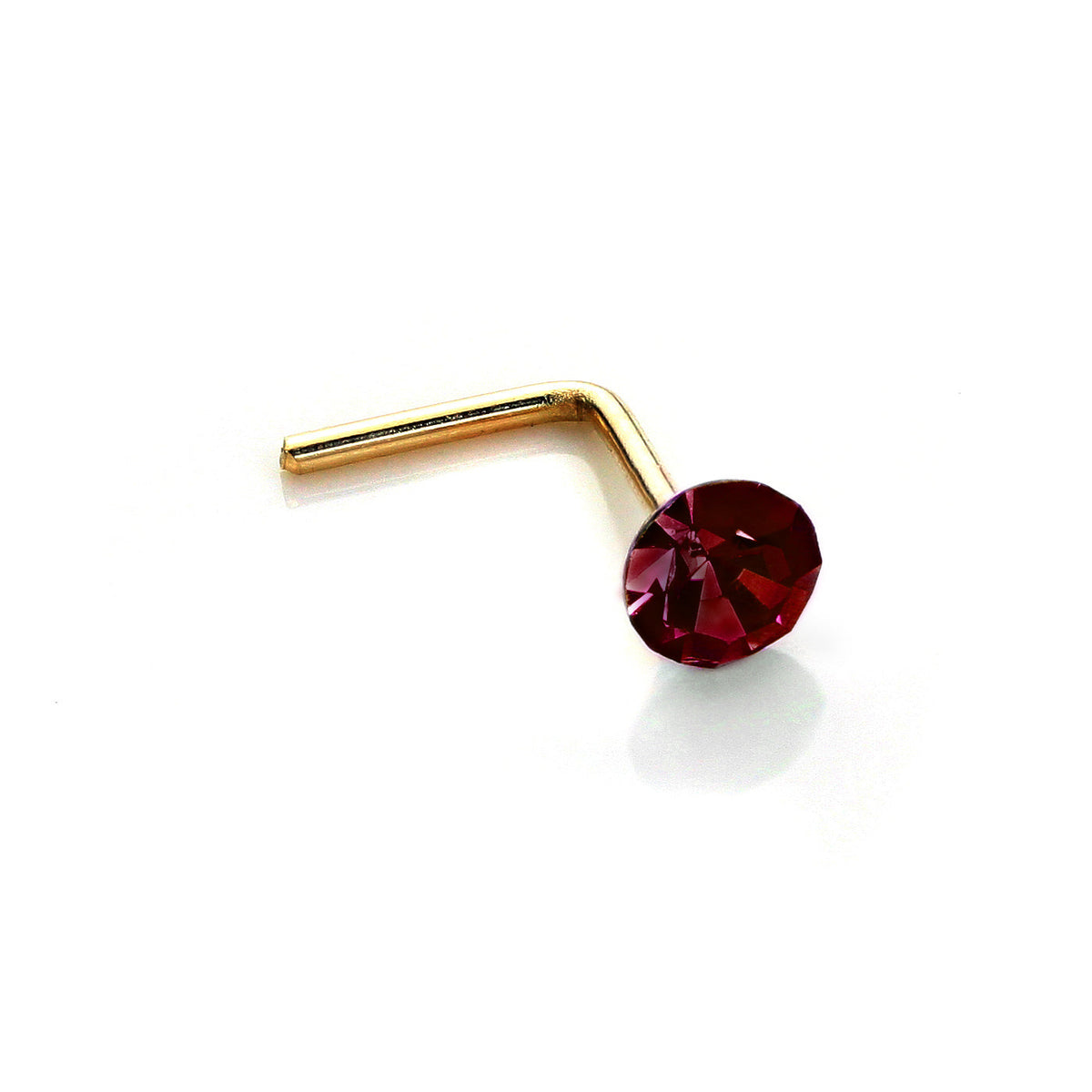 9 Karat Gelbgold Kristall 2,8 mm runder Nasenstecker