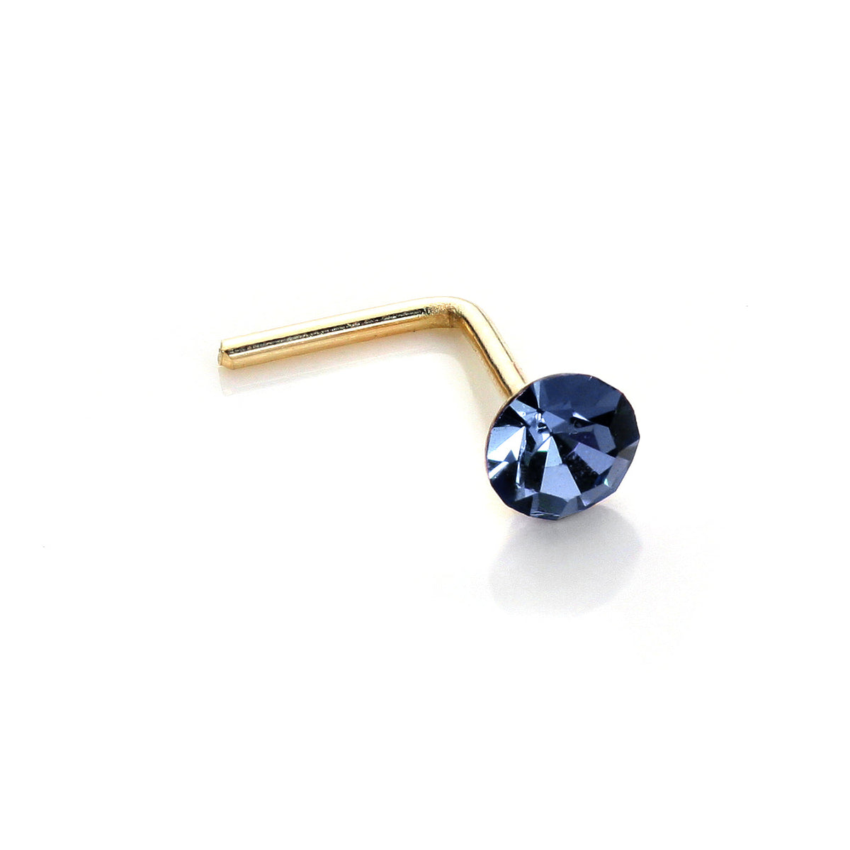 9 Karat Gelbgold Kristall 2,8 mm runder Nasenstecker