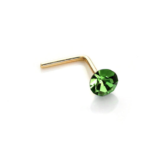 9 Karat Gelbgold Kristall 2,8 mm runder Nasenstecker
