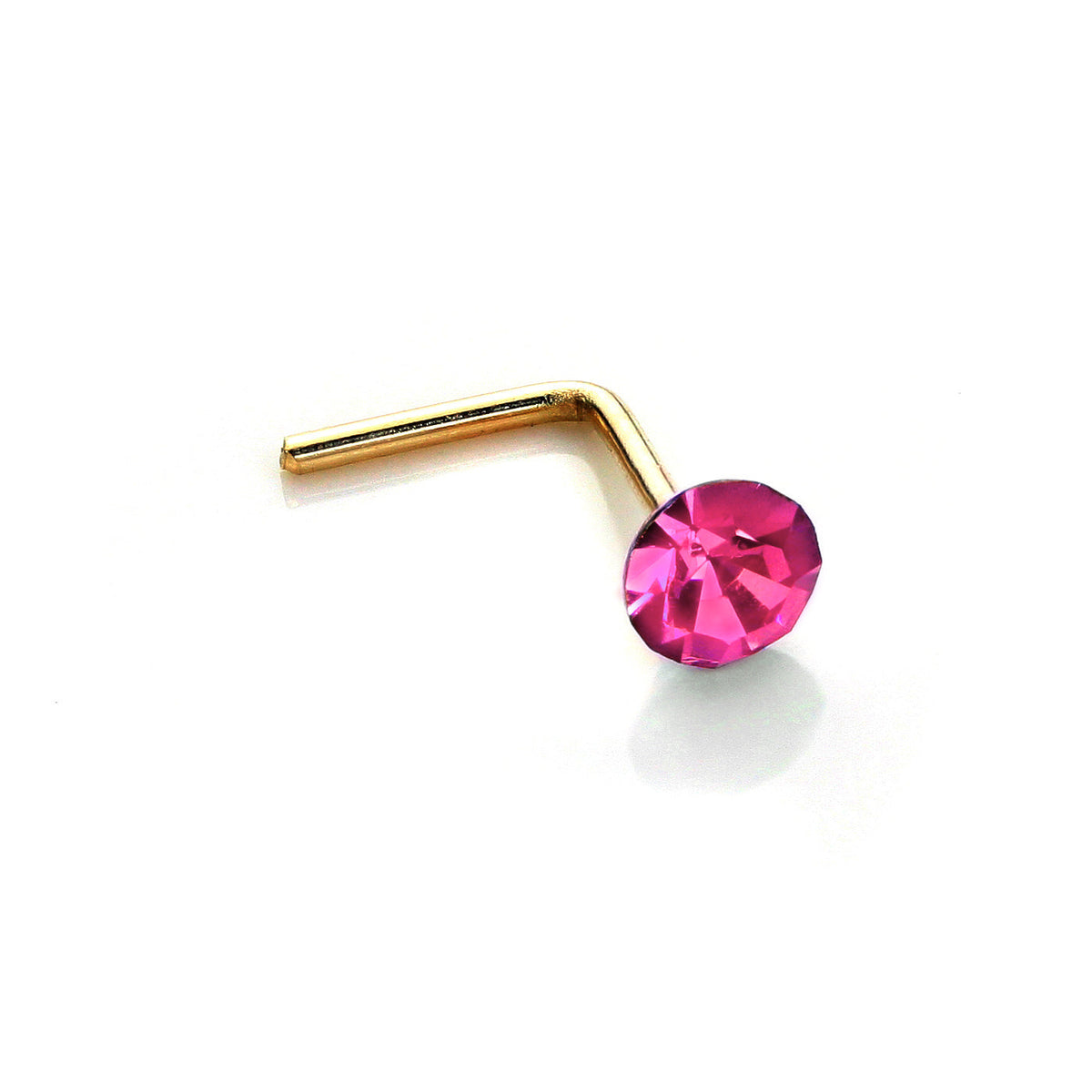 9 Karat Gelbgold Kristall 2,8 mm runder Nasenstecker