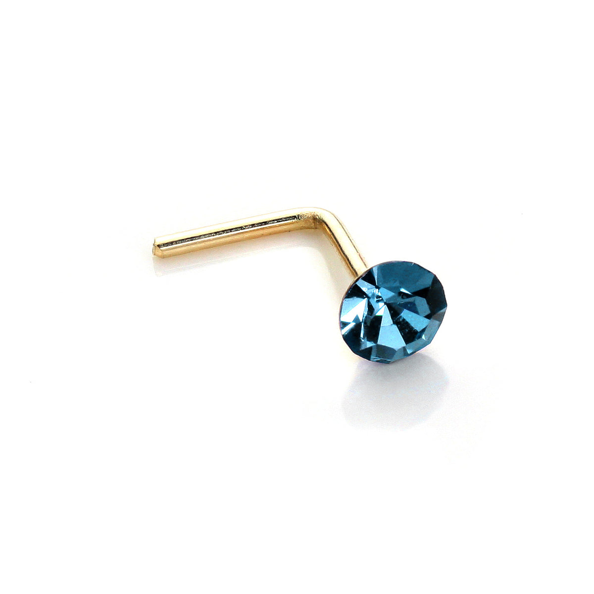 9 Karat Gelbgold Kristall 2,8 mm runder Nasenstecker