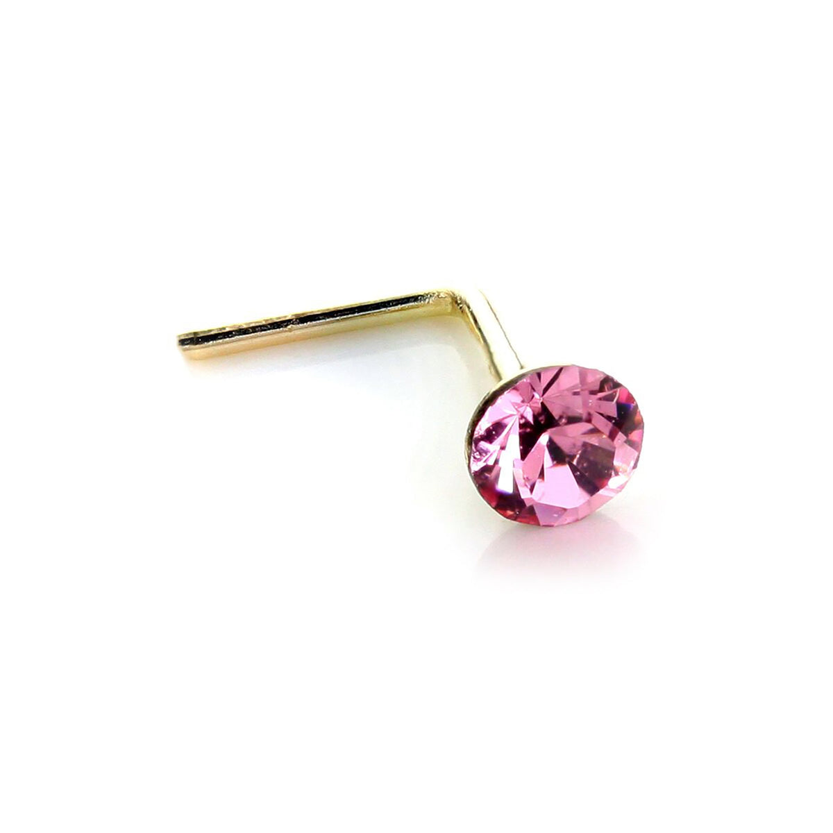 9 Karat Gelbgold Kristall 2,8 mm runder Nasenstecker