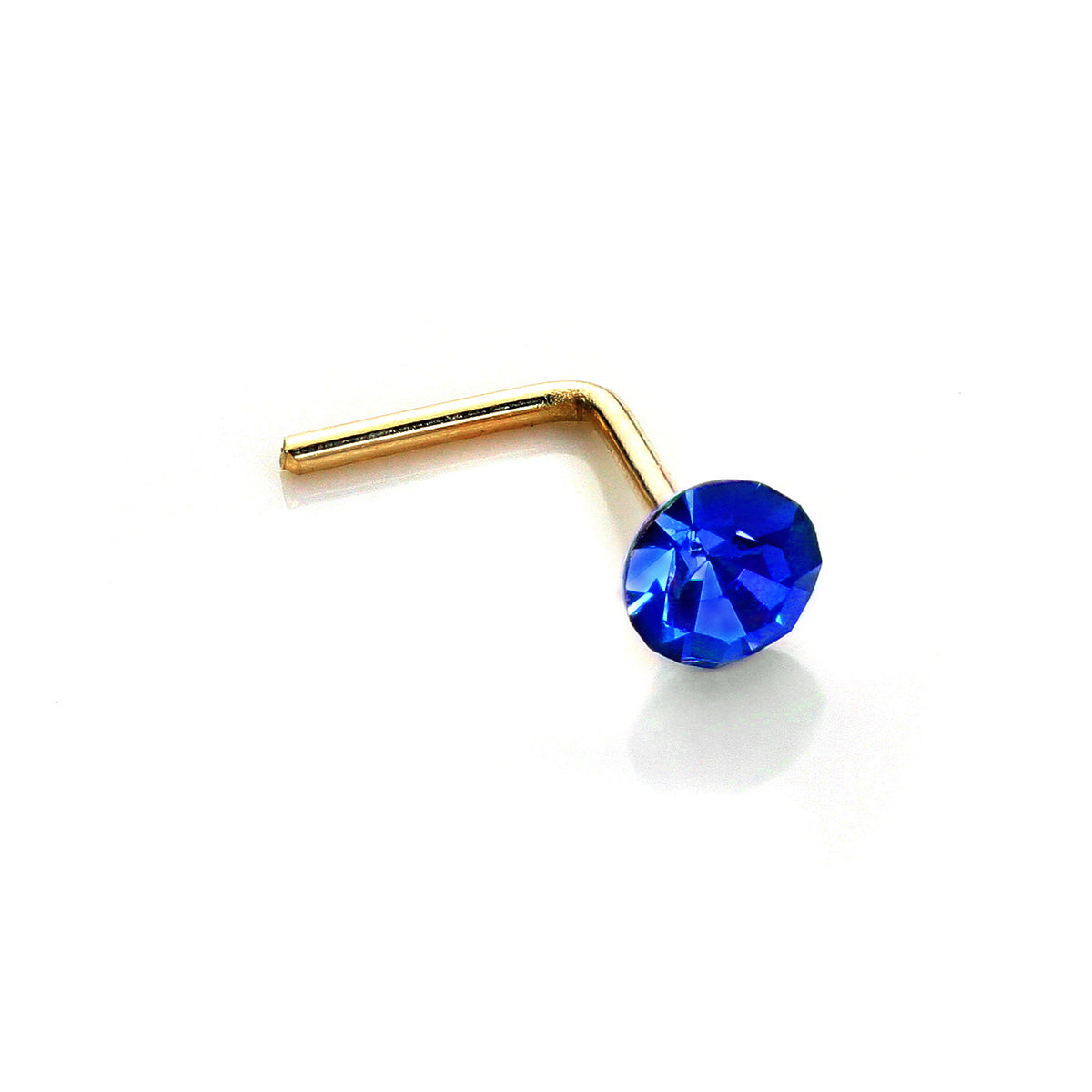 9 Karat Gelbgold Kristall 2,8 mm runder Nasenstecker
