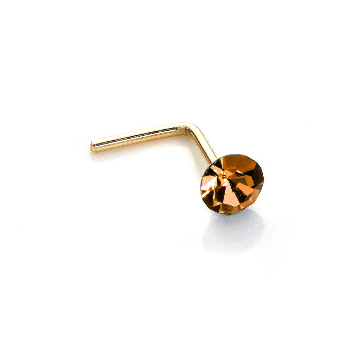 9 Karat Gelbgold Kristall 2,8 mm runder Nasenstecker