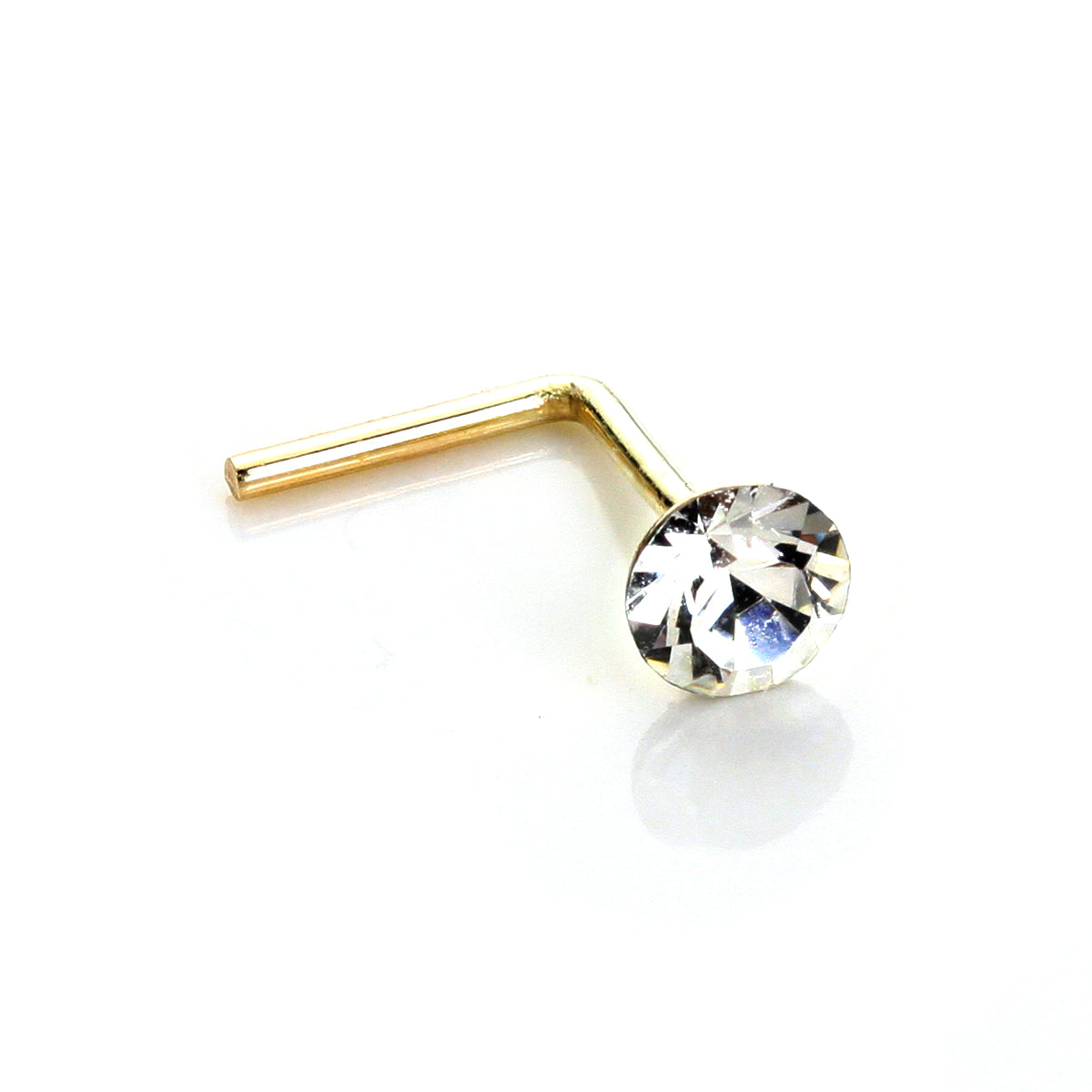 9 Karat Gelbgold Kristall 2,8 mm runder Nasenstecker