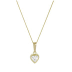 9 Karat Gold & Klar CZ Kristall 5 mm Überschliff Herz Anhänger Halskette 40,5 - 51 cm