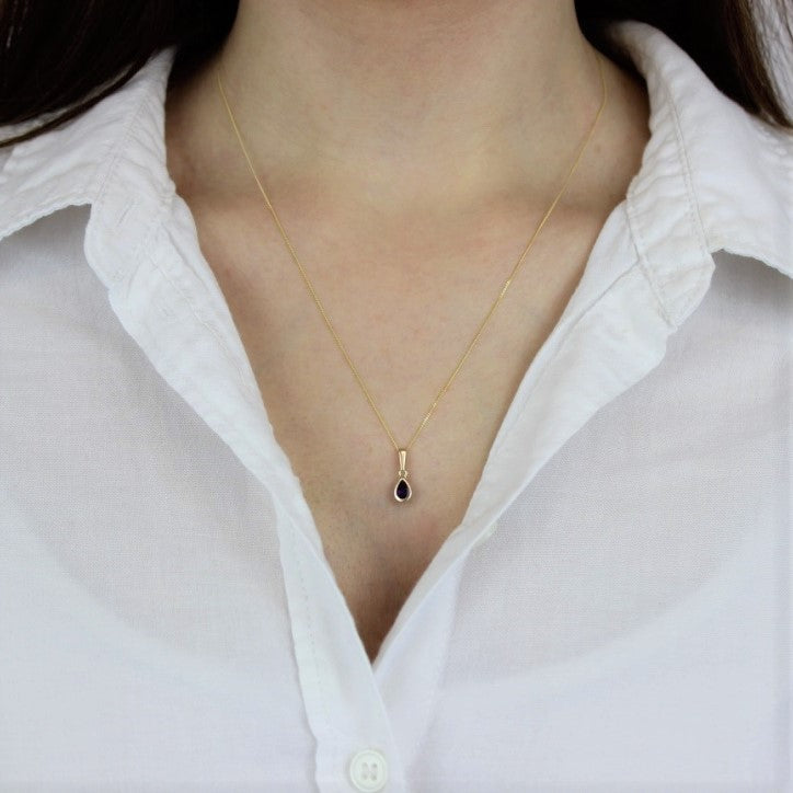 9 Karat Gold Amethyst Edelstein Februar Geburtsstein Anhänger
