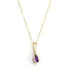9 Karat Gold Amethyst Edelstein Februar Geburtsstein Anhänger