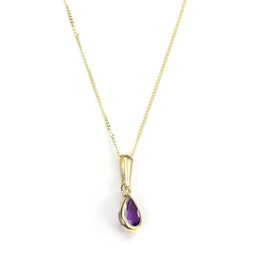 9 Karat Gold Amethyst Edelstein Februar Geburtsstein Anhänger