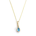 9 Karat Gold Himmelblau Topas Edelstein November Geburtsstein Anhänger