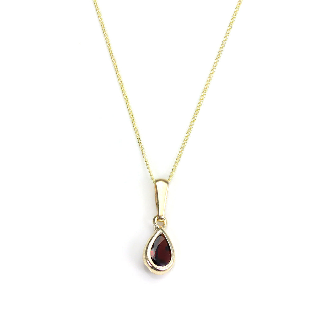 9 Karat Gold Granat Edelstein Januar Geburtsstein Anhänger