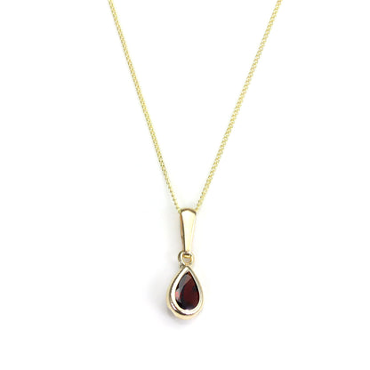 9 Karat Gold Granat Edelstein Januar Geburtsstein Anhänger