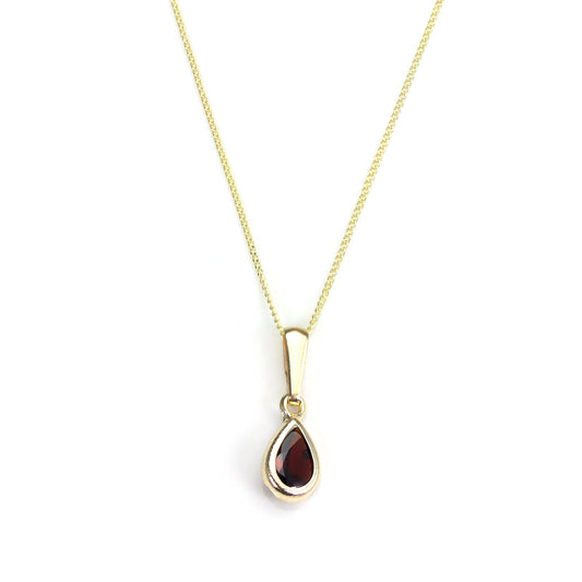9 Karat Gold Granat Edelstein Januar Geburtsstein Anhänger