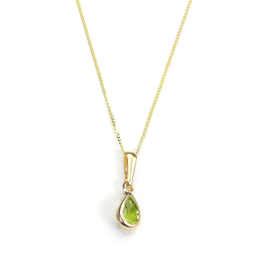 9 Karat Gold Peridot Edelstein August Geburtsstein Anhänger