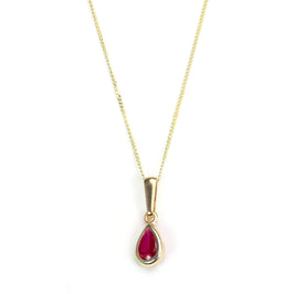 Anhänger mit 9 Karat Gold und Rubin-Kristall, Geburtsstein für Juli