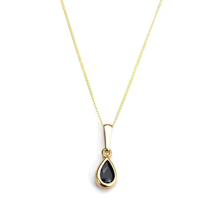 9 Karat Gold Saphir Edelstein September Geburtsstein Anhänger