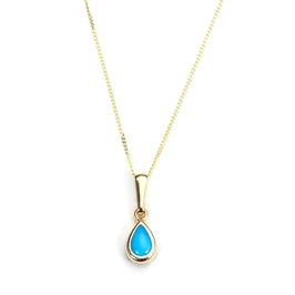 Anhänger mit 9 Karat Gold und Türkis-Edelstein, Geburtsstein für Dezember