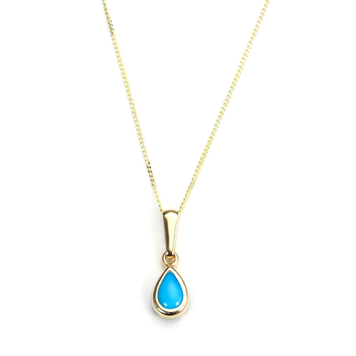 Anhänger mit 9 Karat Gold und Türkis-Edelstein, Geburtsstein für Dezember
