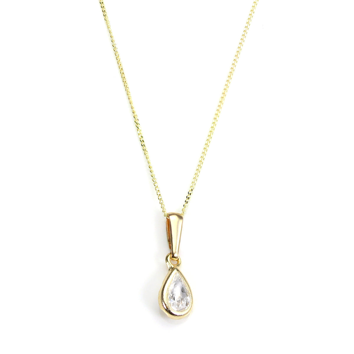 9 Karat Gold CZ Kristall April Kristall Geburtsstein Anhänger