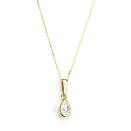 9 Karat Gold CZ Kristall April Kristall Geburtsstein Anhänger