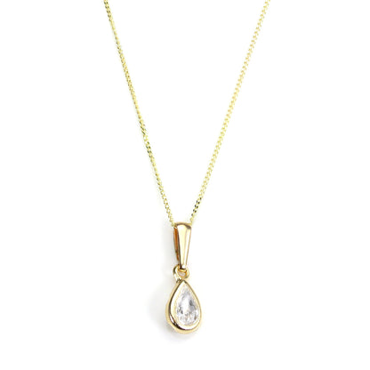 9 Karat Gold CZ Kristall April Kristall Geburtsstein Anhänger